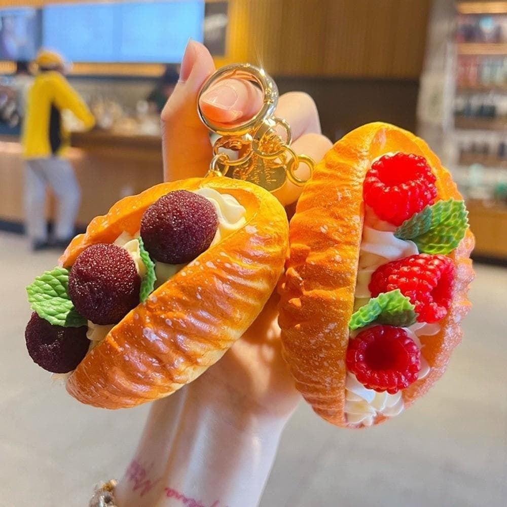 Chaveiro De Pão Simulado LICAUV , Com Pingente De Sobremesa Modelo De Comida Mole , Design Divertido