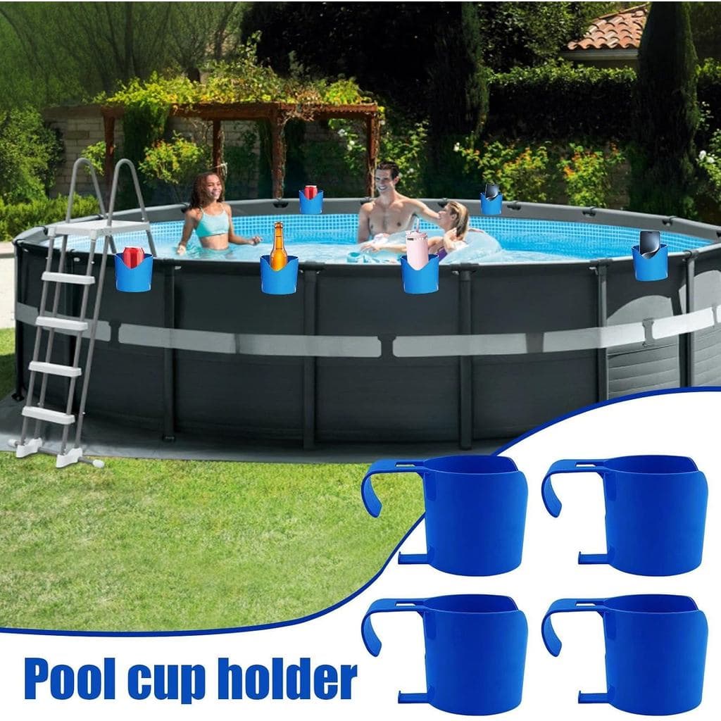 Suporte para Copos de Piscina, Armazenamento de Copos ao Lado da Piscina, À Prova de Derramamentos e Economizador de Esp
