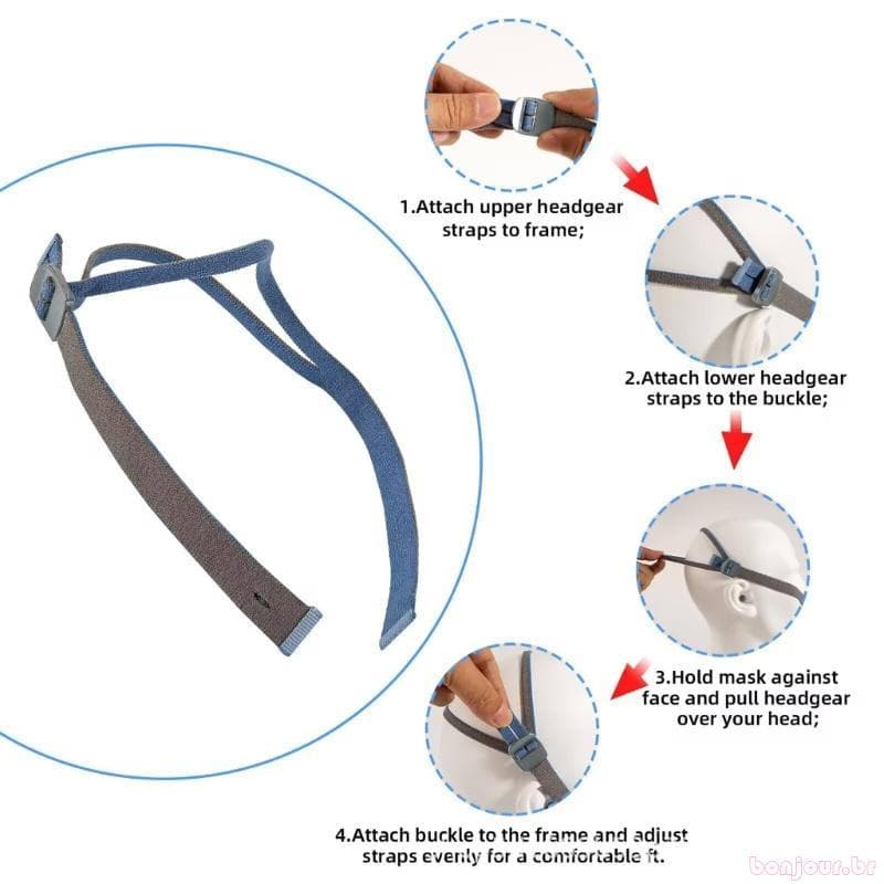 1 AirFit P10 N30 Head Strap Headband Chapelaria Substituição Elástica Soft Silicone Band