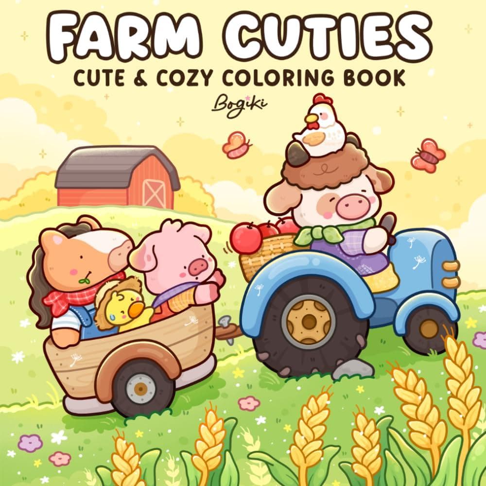 Farm Cuties: Livro de Colorir para Adultos e Adolescentes com Adoráveis Amigos Vacas e Personagens de Animais em Cenário