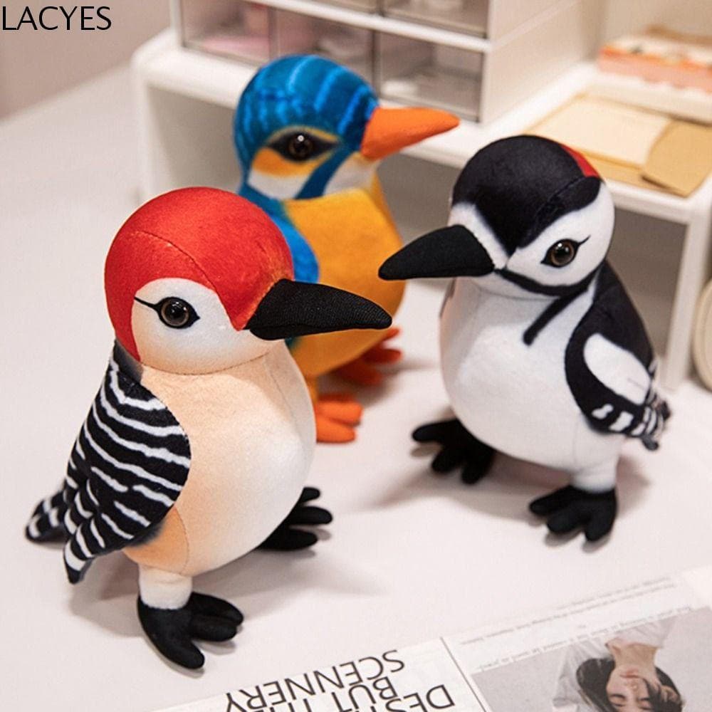 Boneca Animal Pássaro Pica-Pau LACYES , Brinquedos De Pelúcia Realistas De Algodão PP , Desenhos Animados