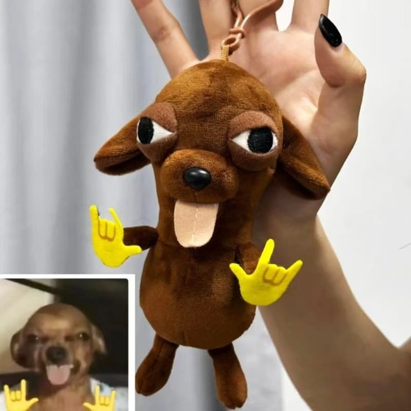 Bom Hilariante Chihuahua Chaveiro De Pelúcia Acessório Macio Em Miniatura Para Sacos Mochilas Bagagem