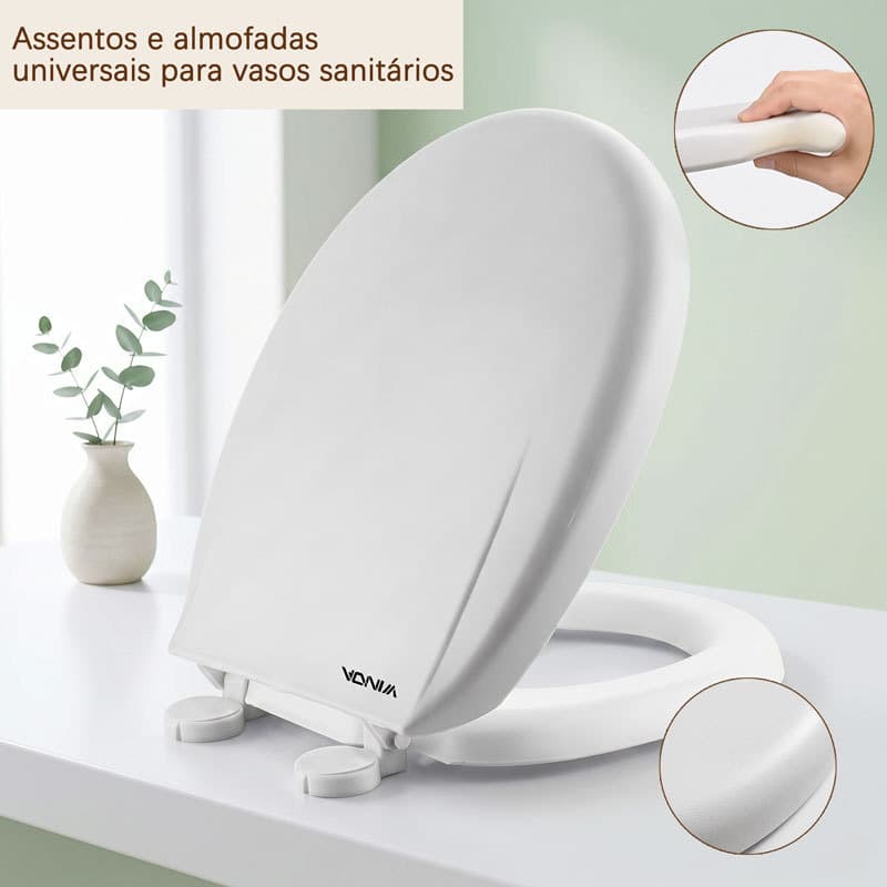 Assentos e Tampas Banheiro Branco Com Assento Confortável Universal