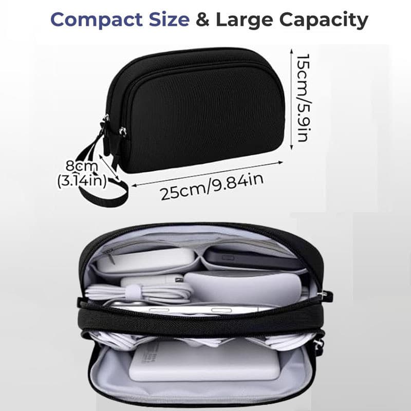 Bolsa Organizadora De Cabos De Camada Dupla , Acessórios Eletrônicos , Estojo De Armazenamento , De Viagem De