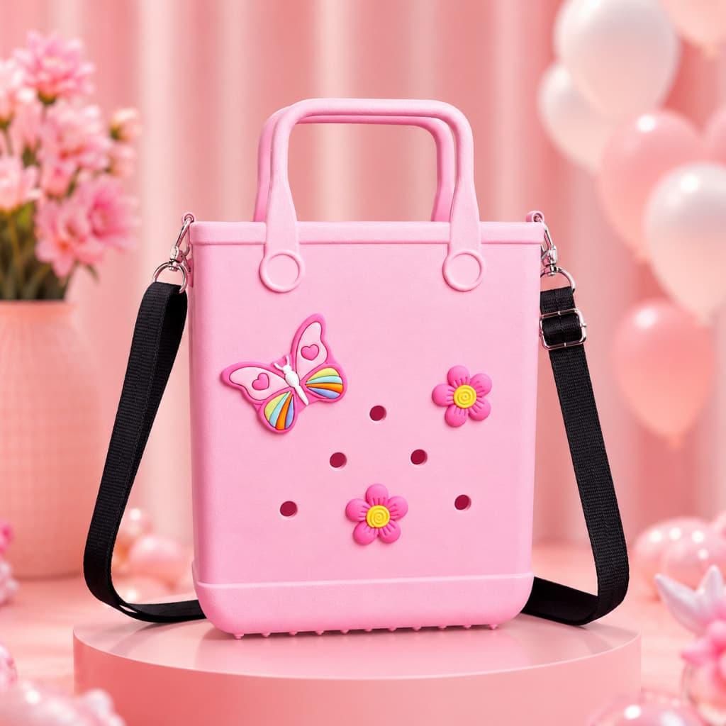Bolsa Infantil Feminina Rosa Fashion Com Alça Transversal Estilo Menina Luxo