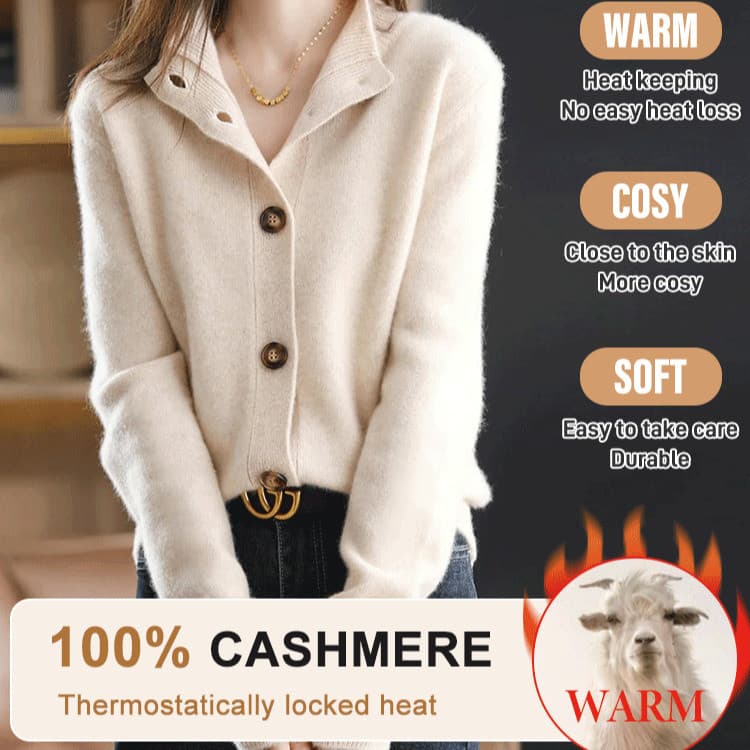[Conforto Diário] Casaco Feminino Cardigan Gola Redonda/Outono/Inverno/Tricô/Casual