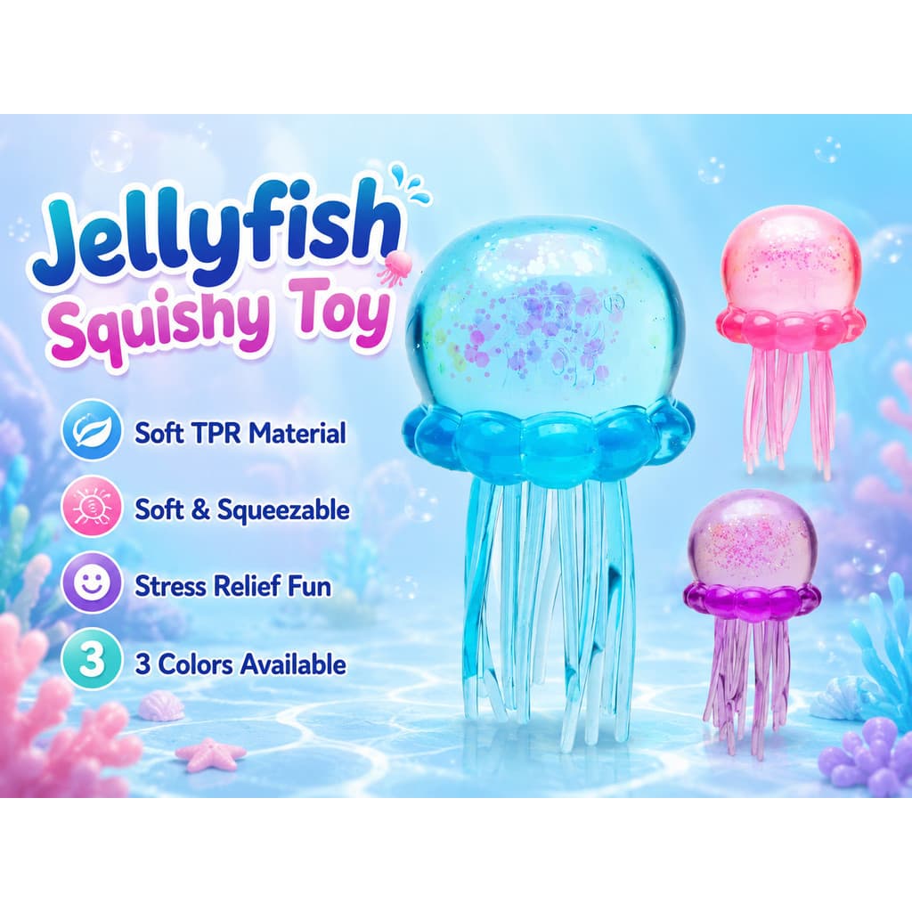Bonito Água-Viva Mole Squeeze Brinquedo Macio Elástico TPR Sensorial Fidget Alívio Do Estresse Presente Para