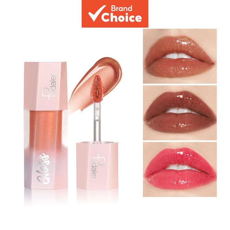 Pudaier Brilho Labial Gloss Hidratante Vidro Brilho Labial Longa Duração Óleo Labial Brilhante para Lábios Volumosos