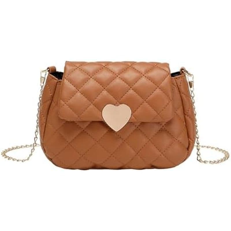 Moda Pequena Bolsa Crossbody Adolescentes Bonito Coração Fivela Couro Do Plutônio De Ombro Com Corrente Feminina