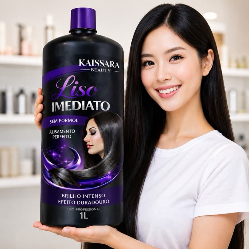 Progressiva Liso Imediato 1 Litro Kaissara Beauty Sem Formol 100% Orgânica Cabelos Hidratados