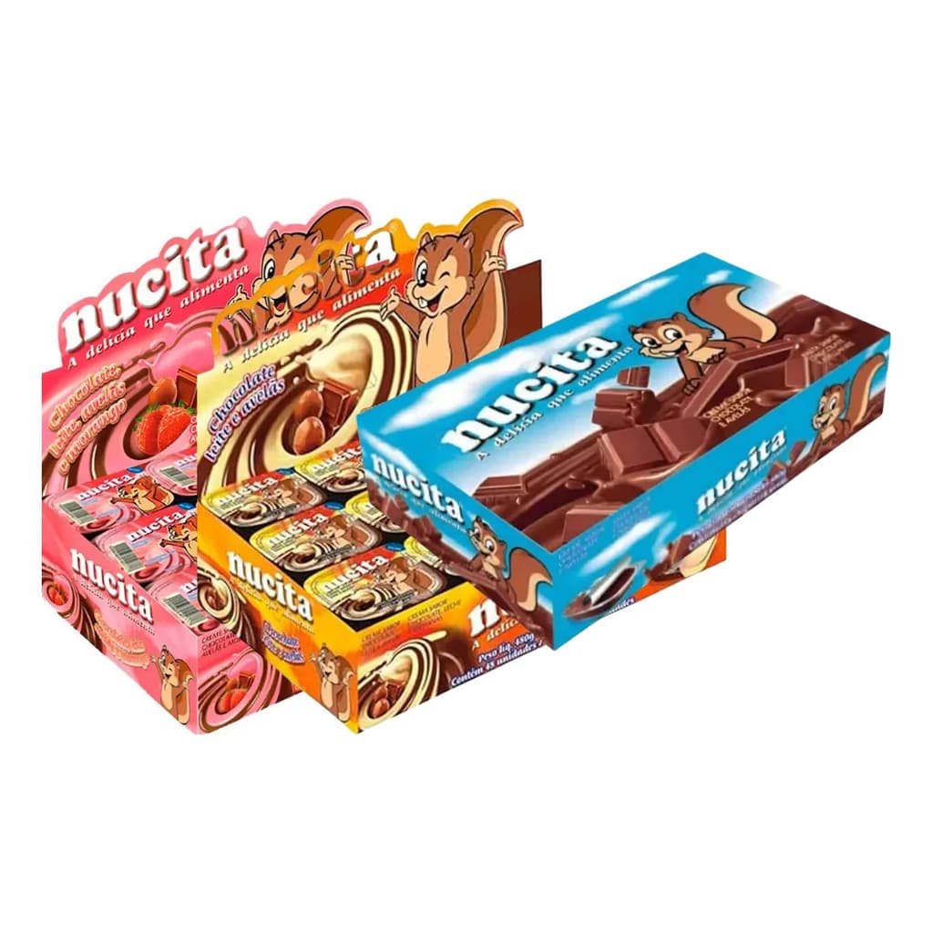 Kit 3 Caixas Doces Nucita Três Sabores Com 144 Unidades