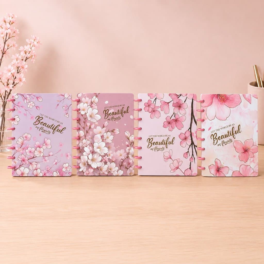 CADERNO DISCO A5 80F FLOR