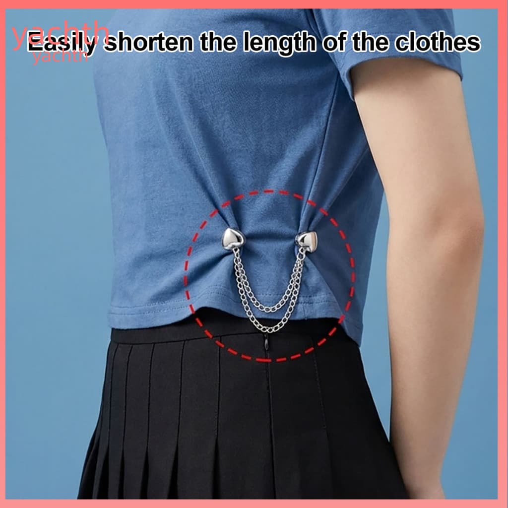 Fashionable Clothing Fasteners Easy Adjust Magnets Magnetic Trouser Leg Clips with Chain Reusable Adjustable Alloy No Da