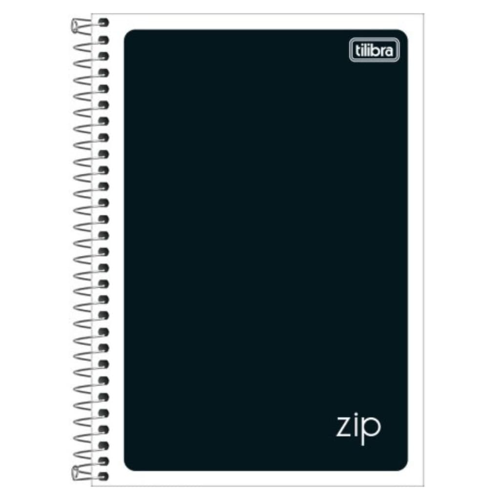 Caderno Espiral 1.4 Zip Preto 48 Folhas Capa Flexível Tilibra