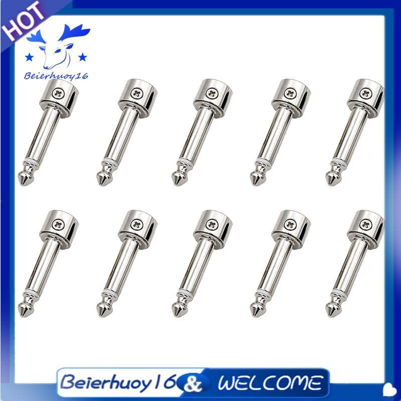 10 Pcs 6.35 Mm Kit De Plugues Sem Solda DIY Placa De Pedal De Guitarra Acessórios Para Elétrica