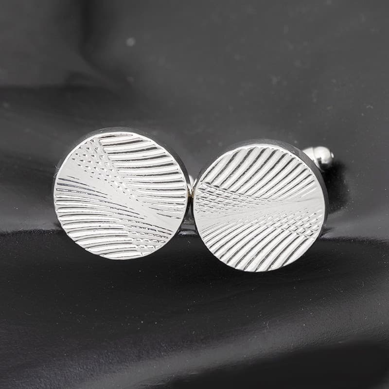 Novas Abotoaduras Clássicas Versáteis em Espiral Redonda para Homens, Abotoaduras para Casamento e Trabalho YY1H