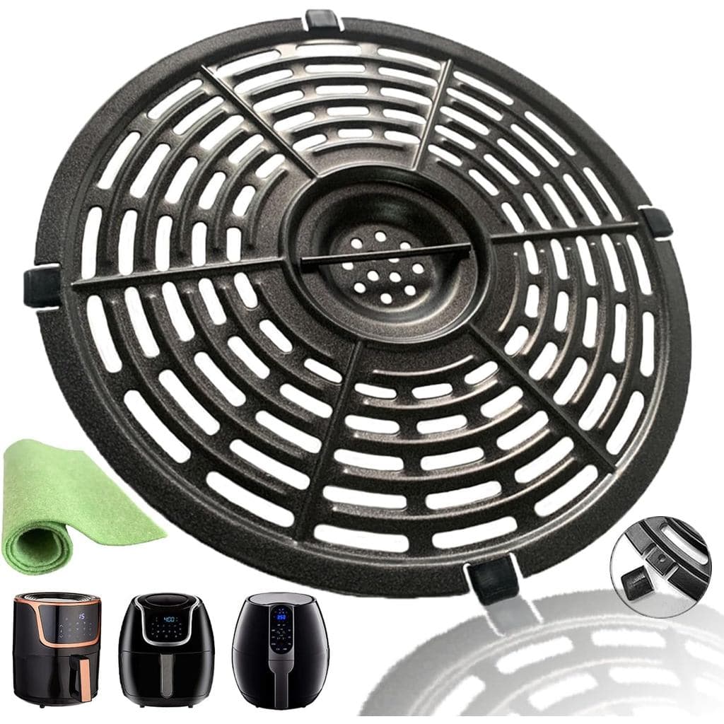 BeranWung Bandeja Redonda Antiaderente de 5QT para Fritadeiras a Ar Ultrean 4.2QT/Gowise USA/PowerXL/Dash/Chefman, Grelh