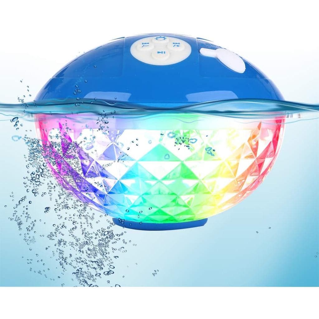 Caixa de Som Bluetooth para Piscina com Luz Colorida, Caixa de Som Flutuante Portátil à Prova d'Água IP68, Microfone Int