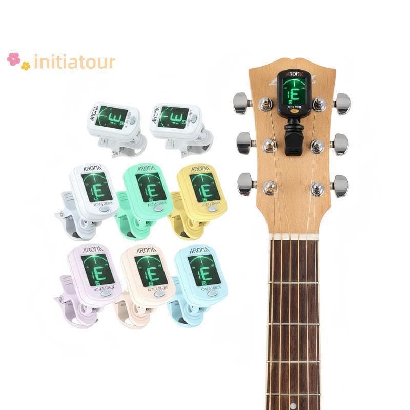 [Init-t] Afinador De Guitarra Colorido AT-01A , Sintonizador Giratório Com Clipe , Display LCD Eletrônico Digital Para A