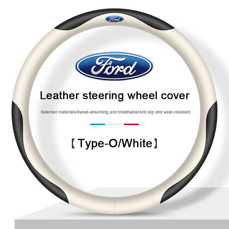 Capa de Volante Ultra Fina de Couro para Carro, Antiderrapante, Absorção de Suor, Ajuste Universal para Ford Ranger Rapt