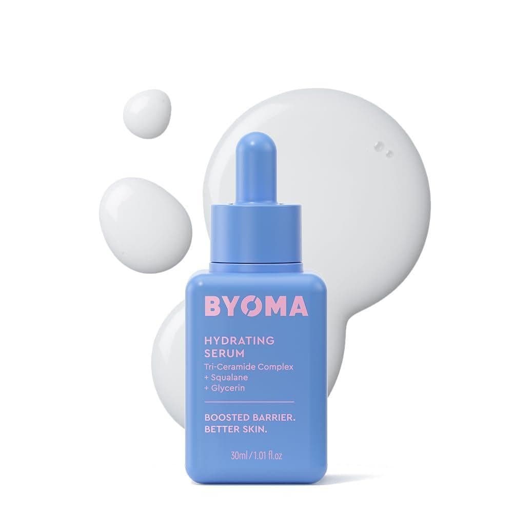 BYOMAHydratingSerum - Sérum facial hidratante contendo esqualano, glicerina e ceramidas - Proporciona luminosidade e hid