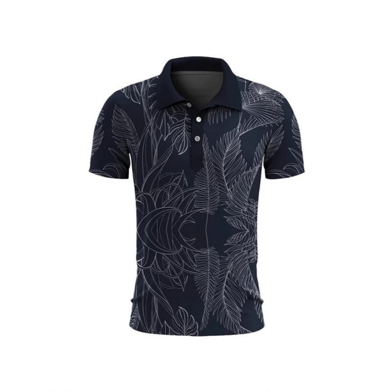 Camisa polo masculina havaiana planta impressão 3D folha flor manga curta camisa polo de golfe rua Top 26812TXCS