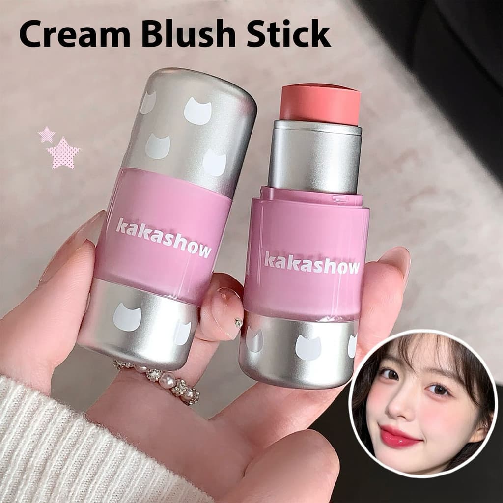 kakashow Creme Blush Vara De Longa Duração Hidratante Rosto Matiz Veludo Bochecha Rouge Natural Pele Nua Brilho Diário D