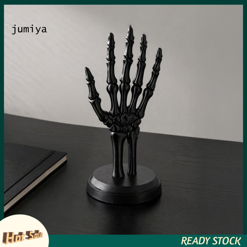 Skull Jewelry Stand Ring Holder Hand 3d Printed Skeleton Bracelet Organizer with Stable Base for Dressing Table Unique H