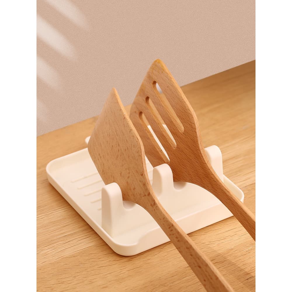 Cozinha pote tampa rack espátula rack titular doméstico multifuncional perfuração-livre bancada rack para talheres pauzi