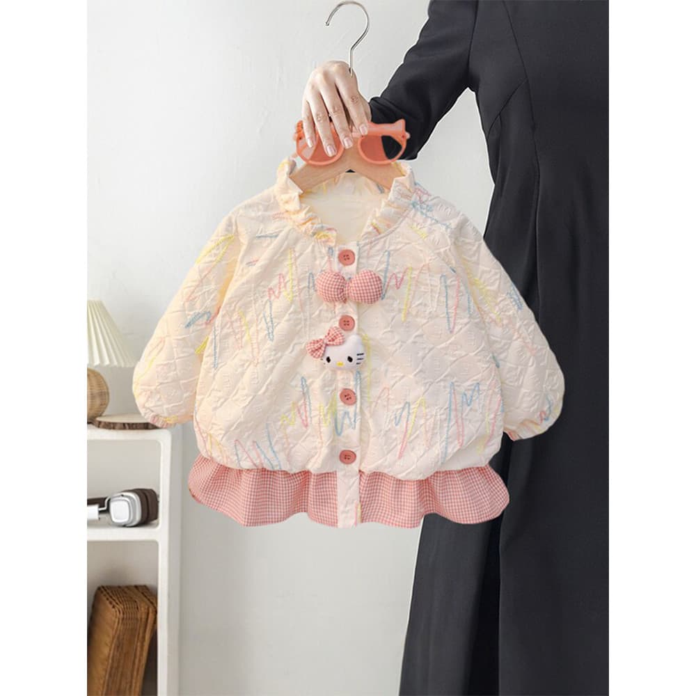 Meninas Super bonito outono jaqueta moda crianças roupas primavera outono bebê férias de duas peças topo do bebê início