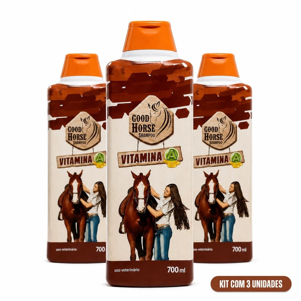 Kit 3 Shampoo Good Horse 700ml Cavalo Gold Kit Original