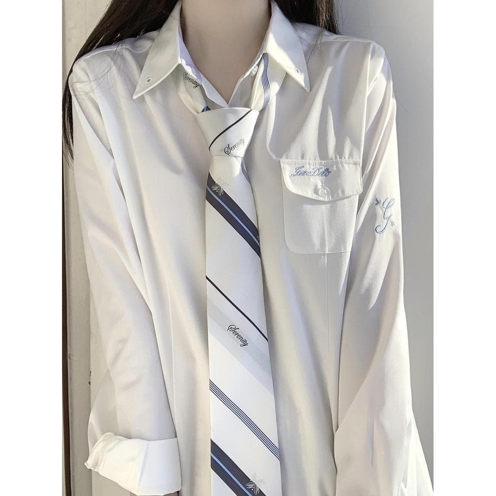 [Pantevira] Kitazawa Nicho Original Estilo Preppy Design JK/DK Uniforme Ocidental Camisa Gravata Pequenos Objetos