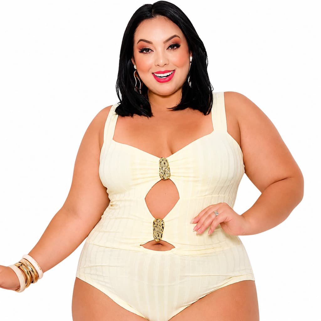 Body Canelado Feminino Regata Slim com Duas Fivelas e Recortes  M-G 38-42 G1-G2 46-52 Plus Size Moda Feminina
