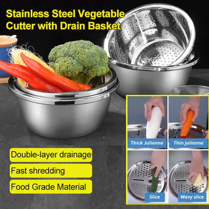 [Fácil de Usar] Conjunto de tigela e peneira em aço inoxidável/Utensílios de Cozinha/Conjunto de Cozinha