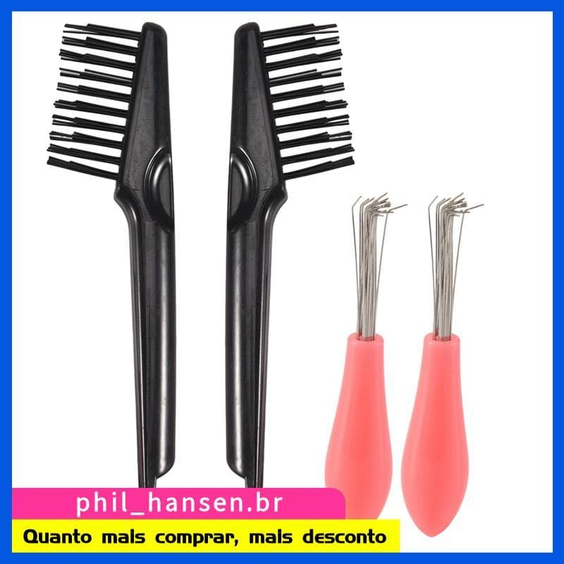 4 Pçs Escova De Cabelo Ferramenta De Limpeza Pente Limpador Ancinho Para Remover Sujeira Casa E Salão De Beleza Uso
