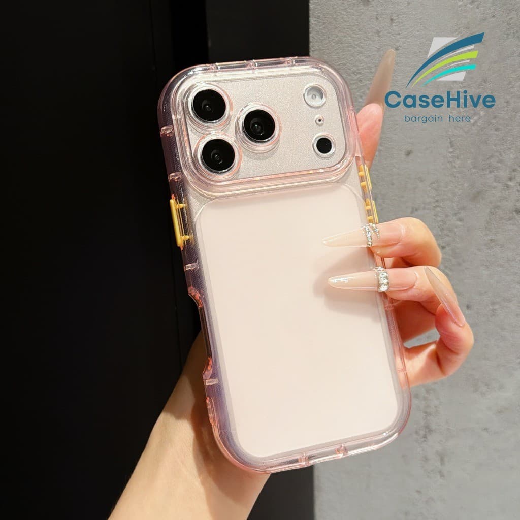 Capa À Prova De Choque Para Janela Grande De Neblina De Gelo Estilo ins/Rosa iPhone 11 12 13 14 15 16 17 Pro Max 18