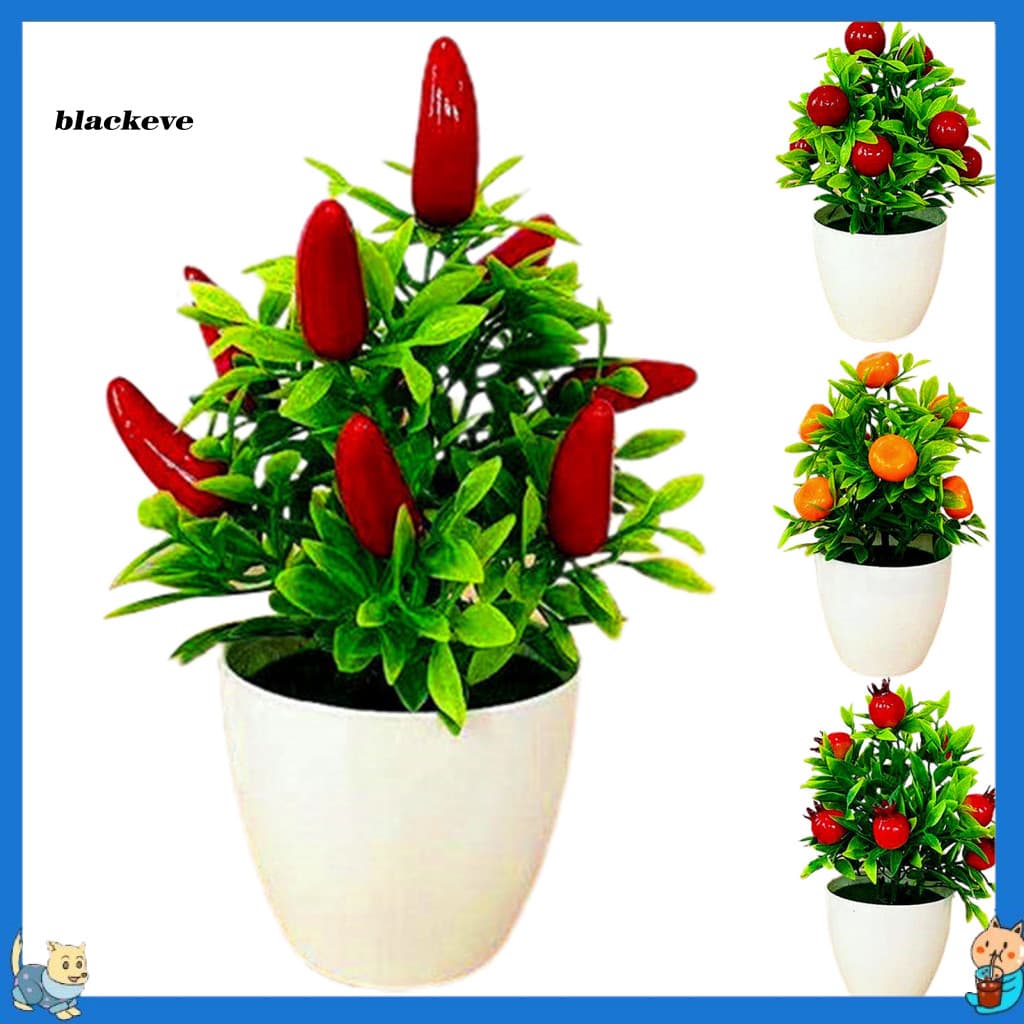 BL-Frutas Artificiais Bonsai Mini Laranja Romã Árvore Peitoril Da Janela Decoração Pátio De Plástico Plantas Simuladas P
