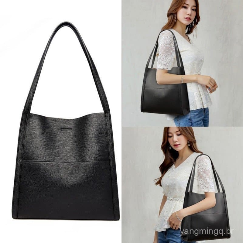 MR PU Bolsa De Ombro Elegante De Grande Capacidade Para Meninas E Mulheres , Compras Versátil De Cor Sólida DVT7