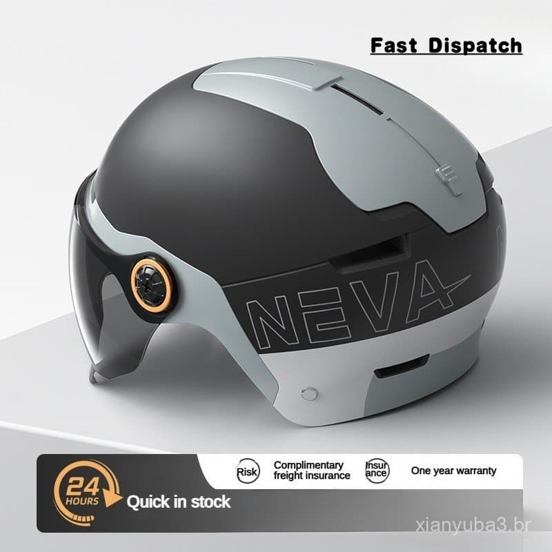 Capacete de Motocicleta, Capacete para Veículo Elétrico, Capacete de Bateria para Carro, Capacete de Meio Rosto KHZ2