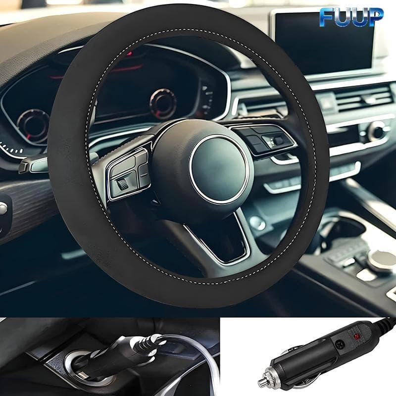 FUUP 12V Capa De Volante Aquecida Quente No Inverno Ajuste Universal Protetor Exterior Para Carros Trus Acessórios Do Ca