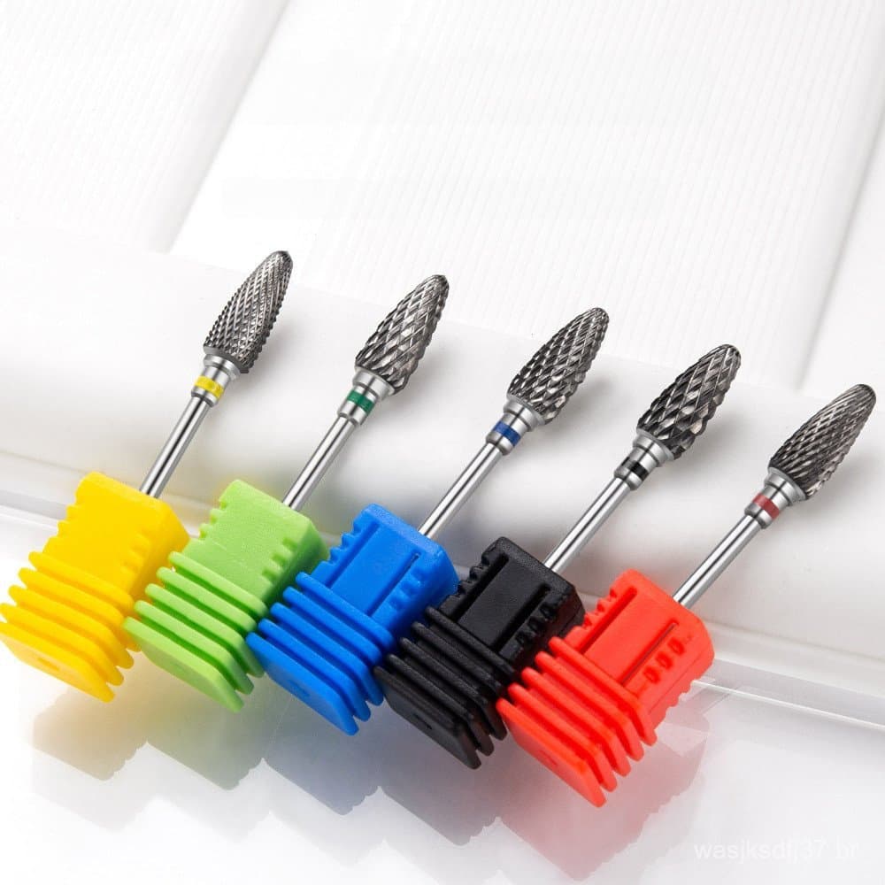 Broca de Tungstênio Cônica GRANDE para alongamento de unha/Unha de Gel 1/5 Pcs