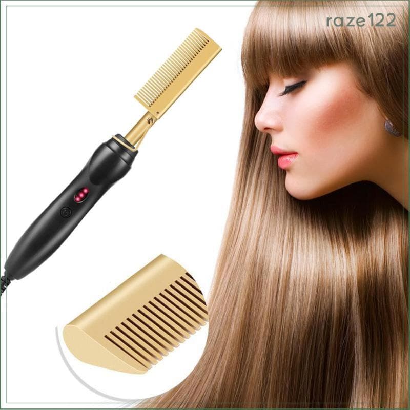 [Raze122] Pente Alisador Elétrico Quente De Cabelo Escova Cerâmica Térmico Para Barba Liga De Titânio Adequada Viagens E