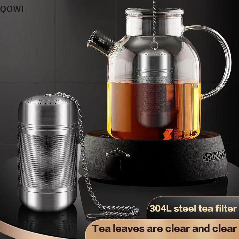 qo Filtro De Chá De Aço Inoxidável Infusor Folhas Tempero Bola Bule Malha Fina Café Teaware br