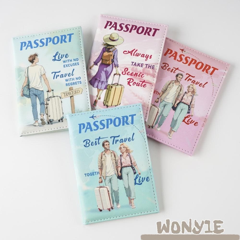 Porta-Passaporte WONY1E , Capa Para De Casal De Couro PU Com Impressão Em Cores UV , Carteira Clipe De Bilhete