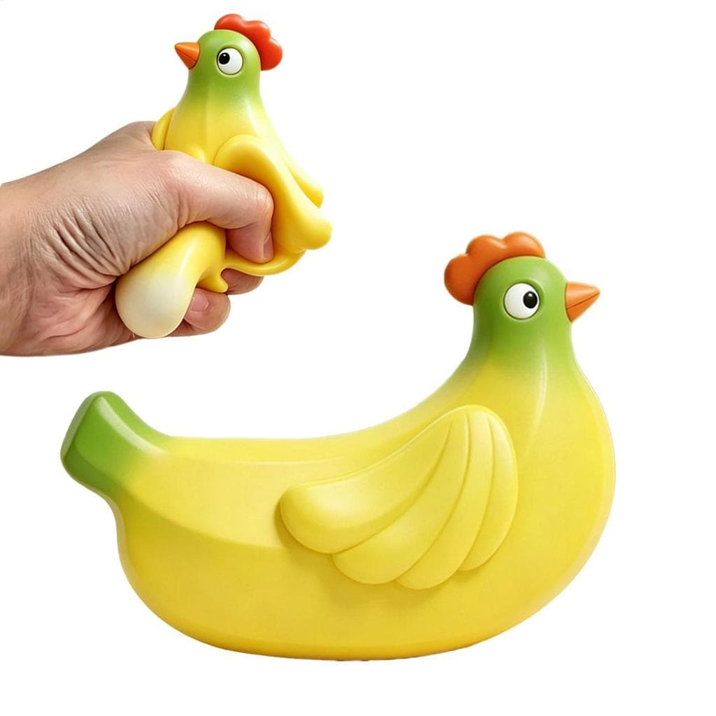 Banana Frango Brinquedo Elástico Espremível Bonito Animal Mole Pitada Le Alívio Do Estresse Para Mulheres Homens Meninas