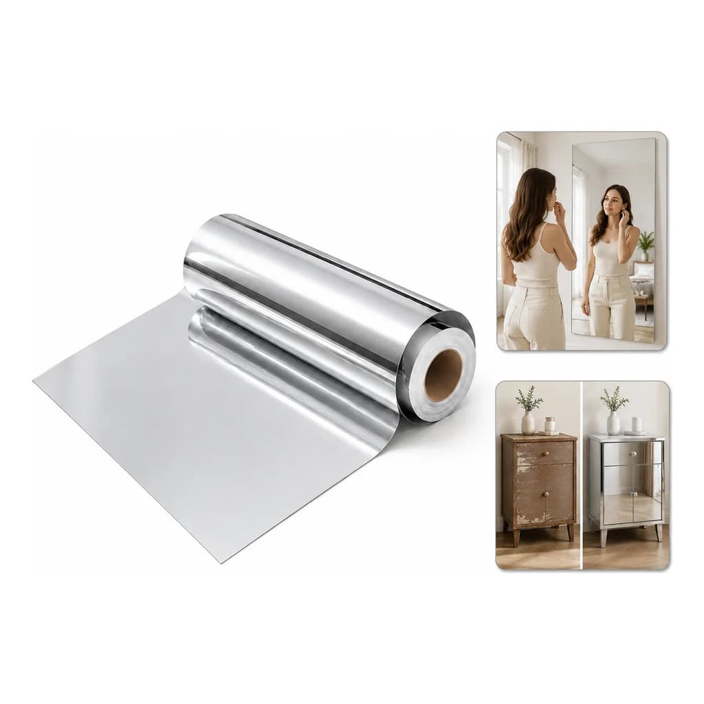 Espelho Auto Adesivo Em Pet Flexível Decorativo 50x100cm