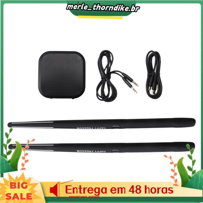 Conjunto De Bateria De Ar Eletrônica Portátil-Baquetas E Pedais Virtuais , Ideal Para Iniciantes , Crianças Adultos