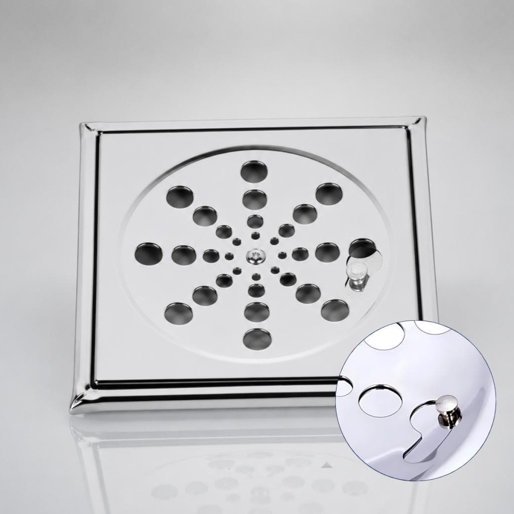 Ralo Banheiro Quadrado Completo Ralo de Banheiro 10cm e 15cm Inox Abre/Fecha Ralo Inox