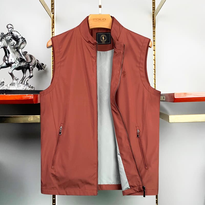Paul Casual colete masculino primavera novo estilo masculino cor sólida colete de negócios de meia-idade colete bordado