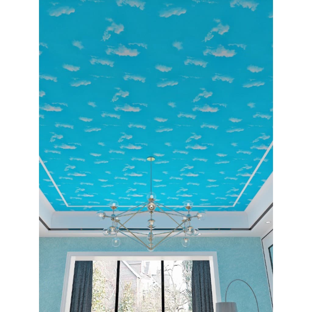 Adesivos de teto decoração do telhado engrossado papel de parede à prova dwaterproof água auto-adesivo quarto sala estar